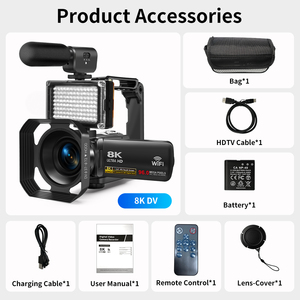Vente flash, caméra vidéo professionnelle de haute qualité 8K 96MP CMOS 120° grand angle, <span class=keywords><strong>zoom</strong></span> 18x, anti-vibration, WiFi, vloggers FHD8KS - Product Image 4