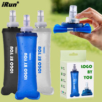 Bouteille d'eau pliable personnalisée IRun avec logo imprimé, bouteille rétractable de 250 ml, gourde souple pliable