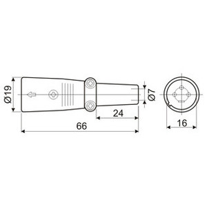 Conector macho con terminales de metal, resistencia a la corrosión y conductividad, ideal para instalaciones eléctricas y - Product Image 2