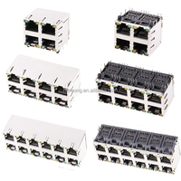 Connecteur Ethernet RJ45 femelle magnétique blindé EMI plaqué or REONG Tab 100 Base-T 1x2 ports, connecteur à 4 cœurs, bobine de ruban adhésif