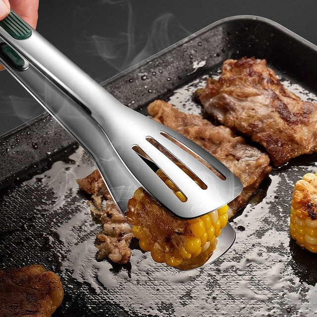 Kitchen Gadgets Stainless Steel Food Tongs BBQ Meat Salad 304 Stainless Steel Kitchen Food Tongs Buffet Food Tongs