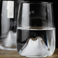 Verre à whisky/brandy artisanal japonais en cristal, motif montagne d'automne et fleurs de cerisier, blanc, 280 ml, pour les affaires