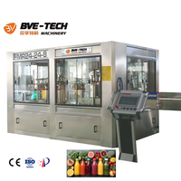 Machine de remplissage de boissons à base de jus d'orange 3-en-1 entièrement automatique, haute précision, électrique, pneumatique, pour bouteilles en verre