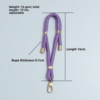 TOLKA TK197 Lurex korte telefoonkoord polsband verstelbaar voorkomt verlies/val breuk eenvoudig praktisch draagaccessoire