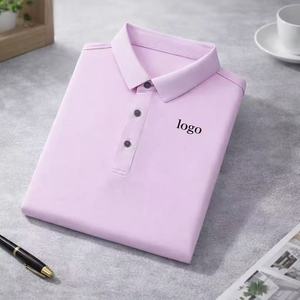 เสื้อยืดกอล์ฟผู้ชายคุณภาพสูง แฟชั่น ปักโลโก้ตามสั่ง ผ้าเรียบ ลายทึบ ผ้าถักโพลีเอสเตอร์/คอตตอน ปักโลโก้ แขนสั้น - Product Image 1