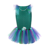 Jupe de sirène magique pour filles, costume confortable à écailles de poisson, tenue de princesse pour enfants, déguisement d'Halloween, jupe tutu élégante