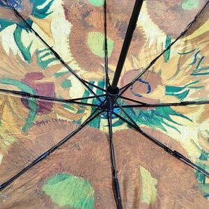Parapluie de voyage compact entièrement automatique coupe-vent en pongé, motif Tournesols de <span class=keywords><strong>Vincent</strong></span> Van Gogh, baleines en fibre de verre, pour hommes et femmes, cadeau d'affaires - Product Image 4