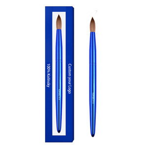 Ensemble de pinceaux à ongles en poils de Kolinsky à marque privée, manche métallique, pour poudre acrylique, vente en gros, pour salon de manucure - Product Image 2