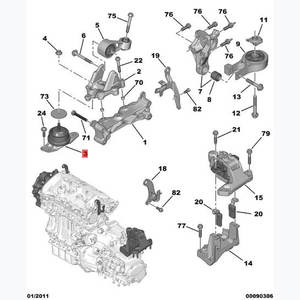 Support de moteur OE 9822500280 pour <span class=keywords><strong>Peugeot</strong></span> 508I II III <span class=keywords><strong>SW</strong></span> <span class=keywords><strong>407</strong></span> <span class=keywords><strong>SW</strong></span> Citroen C5III Break 1.6VTI <span class=keywords><strong>HDI</strong></span> THP <span class=keywords><strong>2</strong></span>.0 <span class=keywords><strong>2</strong></span>.2HDI - Product Image 2