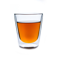 Tasses à café en verre borosilicate à double paroi bon marché de 80/250/350/450 ml pour cappuccino, latte, thé, jus, café, bar à café