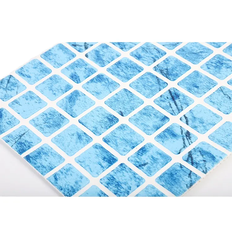 Wholesale high quality 2mm thickness mosaic blue color pvc swimming pool liner