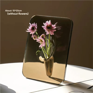 कारखाने थोक सरल आधुनिक कला डेको वर्ग पारदर्शी एक्रिलिक तितली <span class=keywords><strong>vase</strong></span> वॉटरप्रूफ टिकाऊ घर के लिए बड़ी क्षमता - Product Image 1