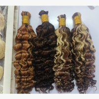 Cheveux humains bouclés colorés en vrac pour tressage, vente en gros de cheveux humains en vrac pour tressage, cheveux brésiliens en vrac pour tressage