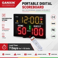 GANXIN Tableau d'affichage numérique de basket-ball alimenté par batterie Tableau de score électronique de table portable avec sonnerie à distance pour les sports de jeu
