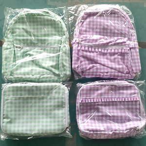 Wholesale Kids Name <strong>School</strong> Bag <strong>Large</strong> Nylon Book Bag Monogram Ruffle Gingham <strong>School</strong> <strong>Backpack</strong> - Product Image 6