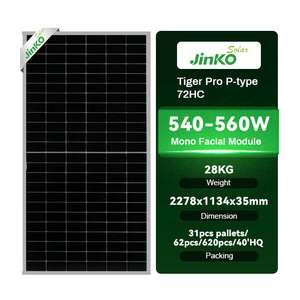 Jinko Solar 550w 555w แผงโซลาร์เซลล์โมโน MBB ครึ่งเซลล์ Jinko ยี่ห้อพลังงานแสงอาทิตย์ราคาถูก - Product Image 1