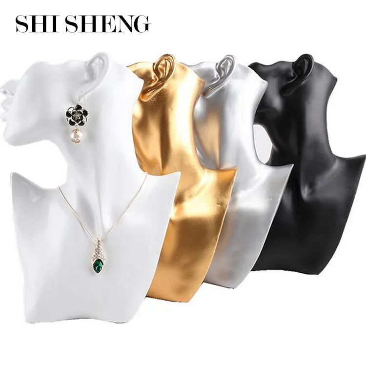 SHI SHENG — Mannequin de buste en résine, présentoir de haute qualité pour bijoux, colliers et boucles d'oreilles