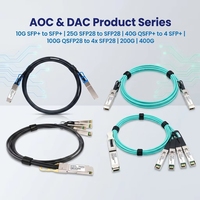 Kabel Optik Aktif 200G AOC QSFP-DD QSFP56 1m 3m 5m 7m 10m Kabel Fiber Direct Attach Kecepatan Tinggi untuk Switch Pusat Data