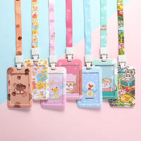 Lanyard Sekolah Kustom Anak-Anak Dua Sisi Kawaii Lucu Anime Dengan Tempat Kartu Identitas