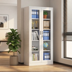 Armoire de classement à 2 portes, idéale pour les bureaux, les salles d'étude, les bibliothèques et les écoles, étagères réglables offrant <span class=keywords><strong>plus</strong></span> d'espace de rangement - Product Image 1
