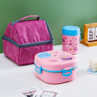 Boîte à lunch et ensemble de pot à soupe en acier inoxydable 304 avec cuillère et sac isotherme, récipient alimentaire à 2 étages et ensemble de pots scellés 304