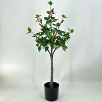 Spezielle Künstliche Rote Paprika Topfpflanze Künstlicher Immergrüner Baum für Chinesisches Neujahr Heimparty Weihnachtsgeschenk Außendekoration