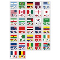 Autocollant de tatouage temporaire de haute qualité, imperméable, avec drapeau national, personnalisé en usine, pour le visage et le corps, idéal pour les événements sportifs