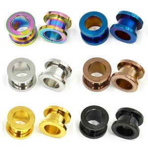 Hop Fashion Accesorios Corporales: <span class=keywords><strong>Dilatador</strong></span> de <span class=keywords><strong>Oreja</strong></span> de Acero Inoxidable con Base Plana, Tipo Polea, Hueco y Roscado - Product Image 3
