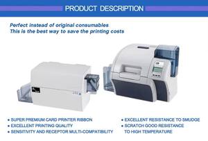 Ruban couleur de haute qualité 800015-140 YMCKO 200 impressions/rouleau pour imprimantes de cartes d'identité Zebra P300C <span class=keywords><strong>P310C</strong></span> P400C P420C P500C P520C P600C - Product Image 6