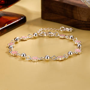 Pulsera de oro para mujer, joyería, brazaletes con charm de sol y luna, joyas de plata 925, pulseras de trébol para mujer, oro de 18K - Product Image 1