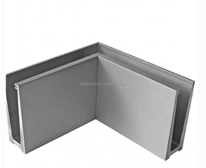 Profilé en U moderne en satin pour système de garde-corps en verre sans cadre, base en aluminium et canal en verre pour escaliers - Product Image 3