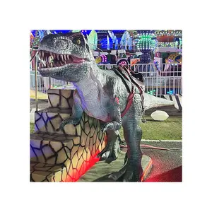 Jingujin New Trend Walking Triceratops Dinosaur Ride Simulation Walking Rideable Dinosaur Animatronic Ride Robot For Park
