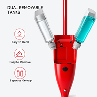 Holamopa Ensemble de serpillères pulvérisatrices à deux têtes avec manche en fer, tampon plat en microfibre et tête de raclette pour le nettoyage des sols et l'élimination de l'eau