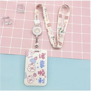 Portacredenciales Telescópico Retráctil con Cordón, Hebilla con Estampado Floral, Clip Deslizante para Tarjetas de Identificación, para la Escuela - Product Image 3