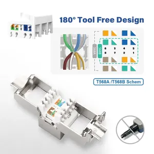 ZOERAX 1 pièce Connecteur Keystone Cat6a Cat7 <span class=keywords><strong>RJ45</strong></span> STP sans outil en alliage de zinc, module adaptateur <span class=keywords><strong>coupleur</strong></span> pour câble de 22 à 26 AWG - Product Image 4