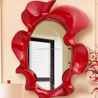 Miroir de maquillage mural en forme de fleur en FRP personnalisé, également adapté à la décoration du salon et de la chambre à coucher