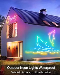 8 mét PVC USB 16.4ft âm nhạc Sync <span class=keywords><strong>LED</strong></span> IC & <span class=keywords><strong>RGB</strong></span> Color Changing thông minh Neon <span class=keywords><strong>Rope</strong></span> Lights với ứng dụng điều khiển - Product Image 6