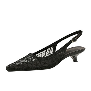 5131 stile europeo americano da donna per banchetti eleganti <span class=keywords><strong>scarpe</strong></span> a punta basse e sottili estive in rete traspirante con cintura cava - Product Image 2