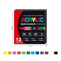 Stylos de peinture acrylique personnalisés bon marché 12/24/36/60 couleurs Marqueurs de peinture acrylique Feutres à pointe pinceau Marqueurs de peinture pour la peinture sur roche