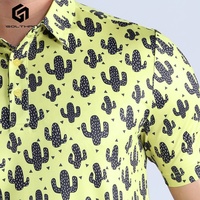 Golthan – Polo de Golf imprimé Cactus pour homme, en tissu extensible, confortable, avec blocs de couleurs, 2023