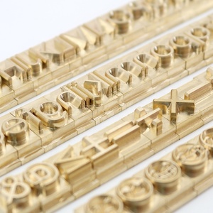 <b>Letter</b> Stamping Custom 6Mm 8Mm10Mm Logo Engrave 26 Alphabet Copper Yellow Polished Surface Forged Stamp for Hot Foil Stamping - Product Image 4