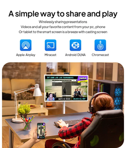 Téléviseur portable intelligent MJK 21,5 pouces tout-en-un Full HD avec écran tactile et design rotatif pour le divertissement, le bureau et l'apprentissage - Product Image 2