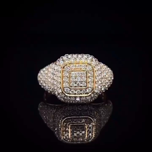 Bague Hip Hop en or 14K pour homme Moissanite VVS style classique avec testeur de diamants pour mariage et fête Bijoux Hip Hop classiques - Product Image 2