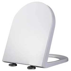 Couvre-siège de toilette en plastique PP blanc robuste, fermeture douce et silencieuse, couvercle <span class=keywords><strong>WC</strong></span> universel <span class=keywords><strong>pour</strong></span> hôtel moderne, appartement, projet - Product Image 1