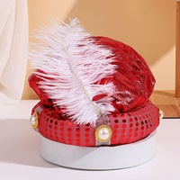 SOLPOP Turbans et Bandeaux Personnalisés Rouge Pailleté Prince Amusant pour Spectacles et Festivals, Style Indien Sultanaque