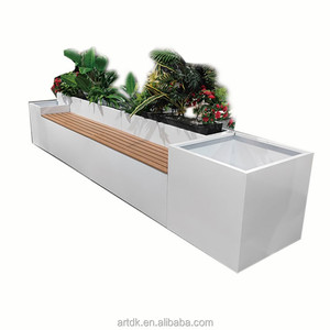 982G Banco con Macetero Integrado de Acero Inoxidable para Exteriores, para Patio, Jardín y Plaza - Product Image 4