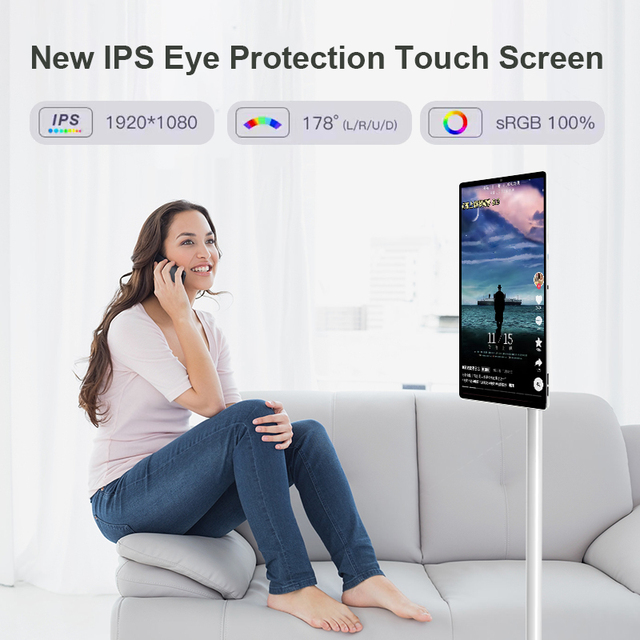 32inch Smart Tv Portable Touch Screen Tv Wireless Built-In Battery Android Touch Lcd Screen With WIFI Family Entertainment