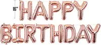Nicro gros 16 pouces or Rose aluminium Film ballon joyeux anniversaire thème fête toile de fond décoration fournitures feuille ballon