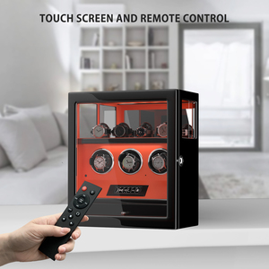 Orange Leather <strong>Box</strong> Luxury 3 6 9 Slots Wooden <strong>Watch</strong> <strong>Winder</strong> <strong>Box</strong> Smart Fingerprint Mechanical <strong>Watch</strong> <strong>Winder</strong> for Men or Women - Product Image 6