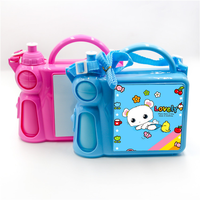 Petite QUANTITÉ MINIMALE DE COMMANDE En Gros Boîte À Lunch Avec Bouteille D'eau Personnalité Imprimé Réutilisable Mignon Bleu/Rose Sublimation blanc Boîte À Lunch Pour Les Enfants
